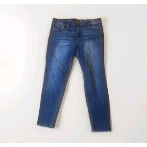 1822 Denim Jeans Girls Size 16 Stretch Adrianna Skinny Blue Med Wash 36"Wx28"L